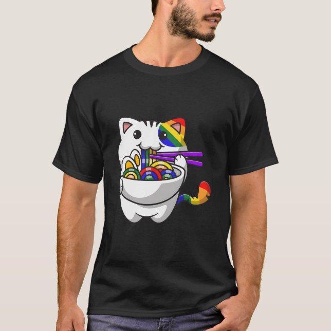 Camiseta Subtle Gay Ra Cat Pride Flag Rainbow Flag Cat Gay (Anverso)
