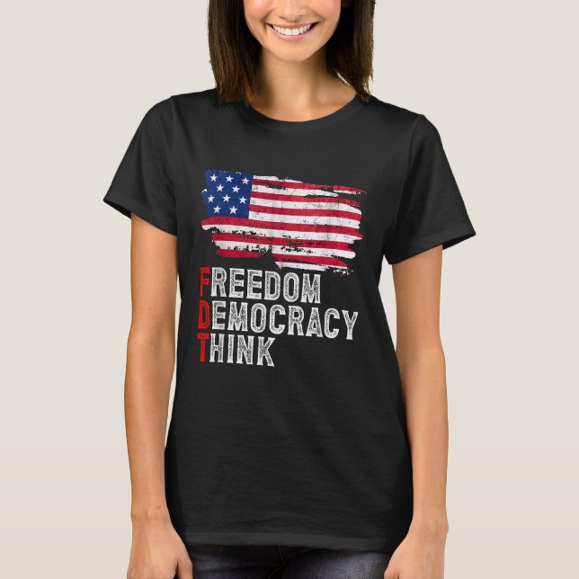Camiseta Subtle Political Freedom Democracy Think American  (Anverso)