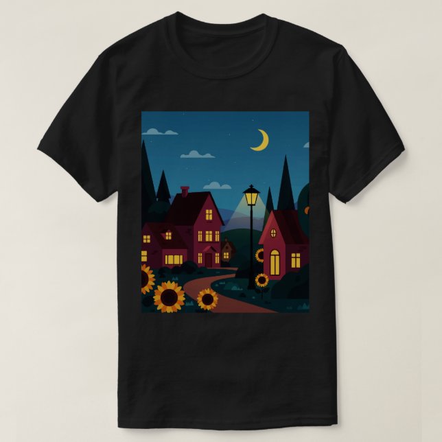 Camiseta Suburban neighborhood at night (Diseño del anverso)