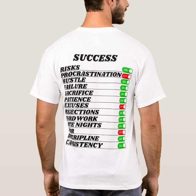 Camiseta  "Success Slogan T-Shirt – Motivational Tee for Ac (Reverso)
