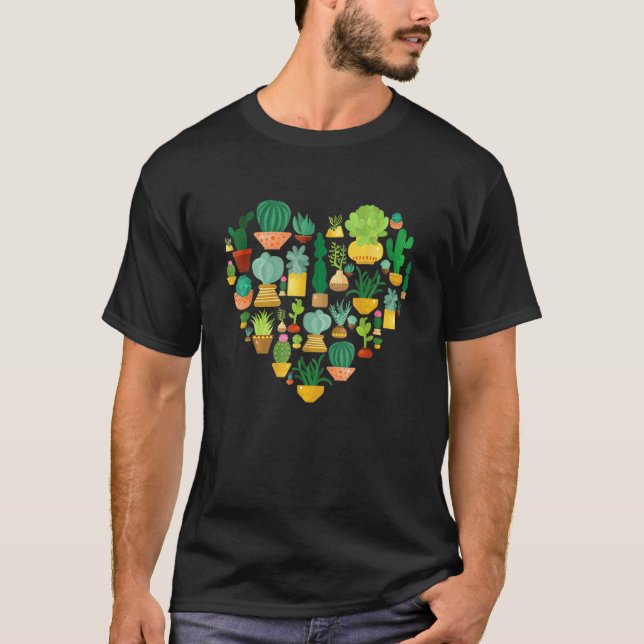 Camiseta Succulent Cactus Succa  Heart Men Women Gardener (Anverso)