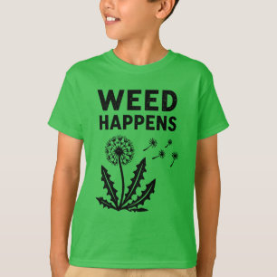Camiseta Sucede la mala hierba Arte de sello de tinta de di