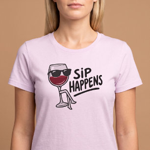 Camiseta Sucede un trago Vino Divertido