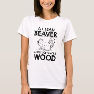 Camiseta Sucio Gracioso Adulto Limpiador Beaver Madera Pun8