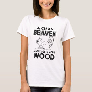 Camiseta Sucio Gracioso Adulto Limpiador Beaver Madera Pun8