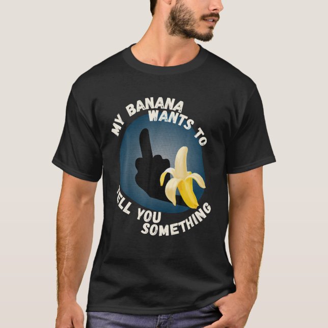Camiseta Sucio regalo de Chiste T Shirt Banana Dedo Medio A (Anverso)