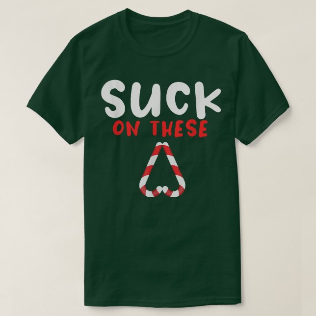 Camiseta Suck En Este Gráfico De Candy Cane 1604 (Diseño del anverso)