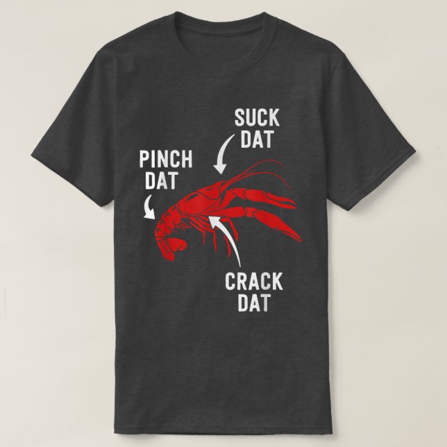 Camiseta Suck Heads Pinch Tails Funny Crawfish Hervir Maris (Diseño del anverso)