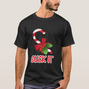 Camiseta Suck It Candy Cane Chica Navidades Lollipop Lover