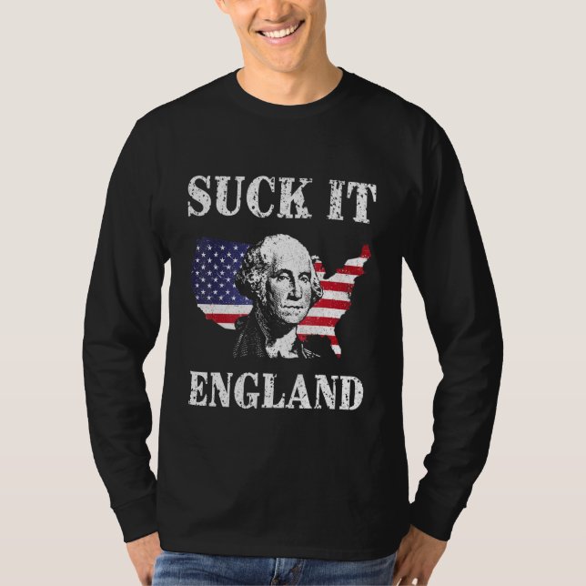 Camiseta Suck It England 4 De Julio Ee.Uu. George Washingto (Anverso)