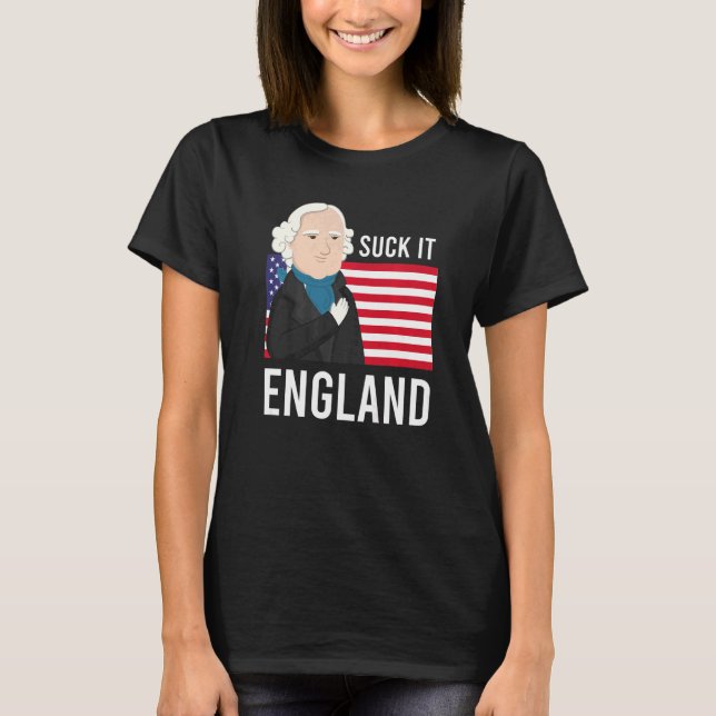 Camiseta Suck It England 4 De Julio George Washington (Anverso)