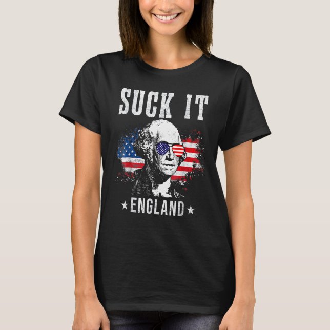 Camiseta Suck It England 4 De Julio George Washington (Anverso)