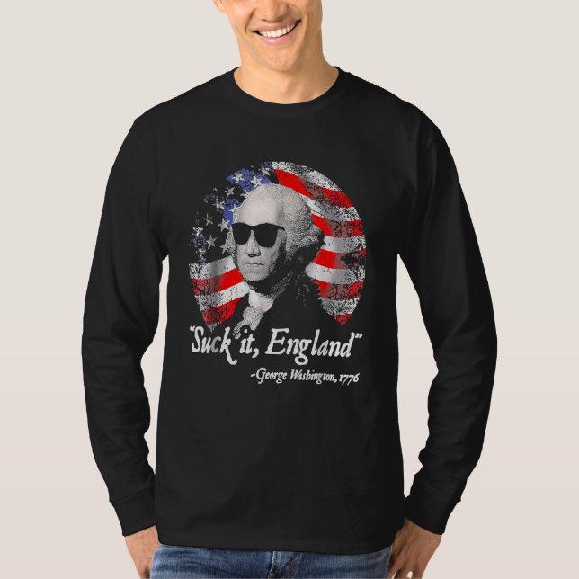Camiseta Suck It England 4 De Julio George Washington 1 (Anverso)