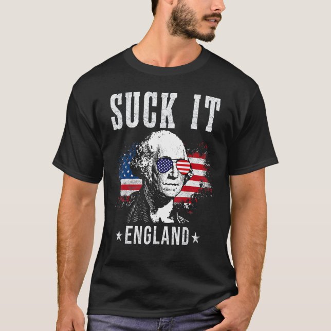 Camiseta Suck It England 4 De Julio George Washington 177 (Anverso)