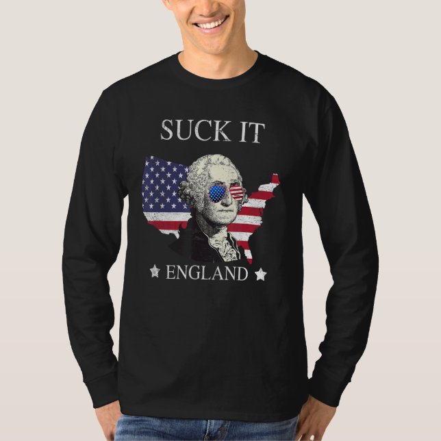 Camiseta Suck It England 4 De Julio George Washington 177 (Anverso)