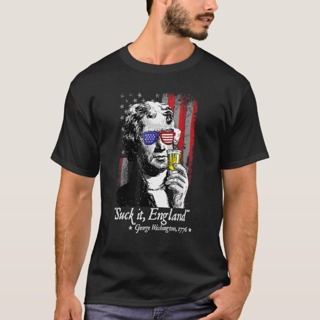 Camiseta Suck It England 4 De Julio George Washington 177 (Anverso)
