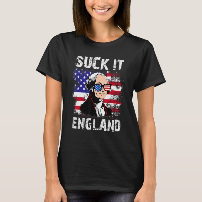 Camiseta Suck It England 4 De Julio George Washington 177 (Anverso)