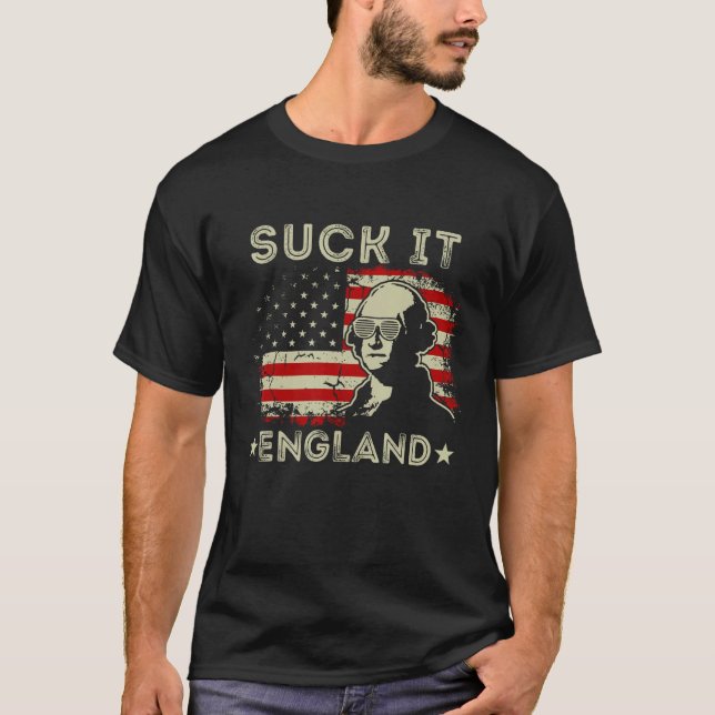 Camiseta Suck It England  4th Of July George Washington 177 (Anverso)