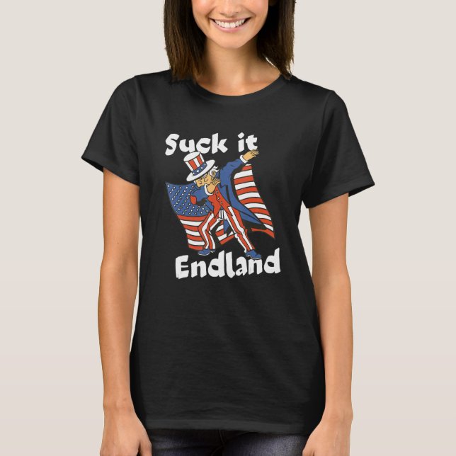 Camiseta Suck It England Dabbing Tío Sam 4 De Julio Am (Anverso)