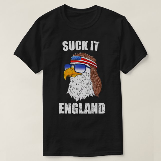 Camiseta Suck It England Eagle Mullet 4 De Julio Para Hombr (Diseño del anverso)