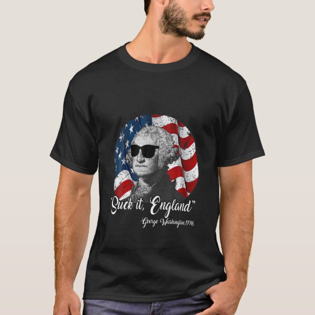 Camiseta Suck It England Funny 4 De Julio George Washingto (Anverso)