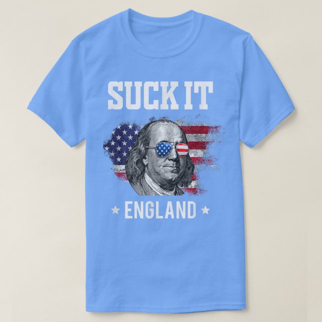 Camiseta Suck It Funny 4th of July Ben Franklin Patriotic H (Diseño del anverso)