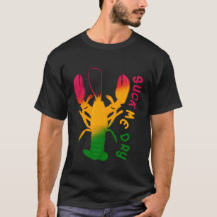 Camiseta Suck Me Dry Crawfish Retro Mens Mardi Gras