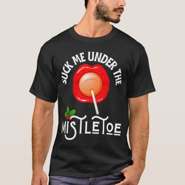 Camiseta Suck Me Under the Mistletoe Rainbow Xmas Pride (Anverso)