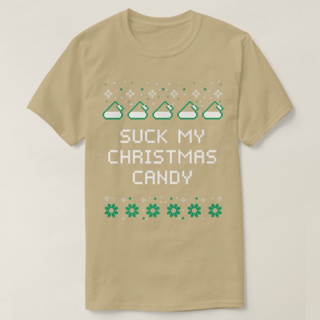 Camiseta Suck Mis Navidades Candy Parejas Amantes del Humor (Diseño del anverso)