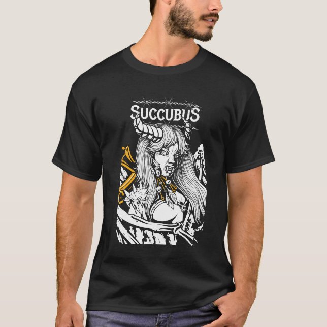 Camiseta Sucubus arte negro colorido moderno (Anverso)