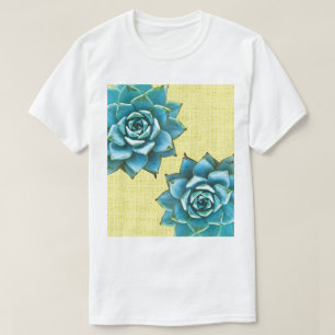 Camiseta Suculenta acuarela en amarillo