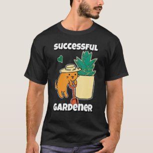 Camiseta Suculenta En Maceta Y Exitoso Gato Jardinero