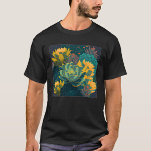 Camiseta Suculenta hoja de Ilustracion vegetal Mujeres míni
