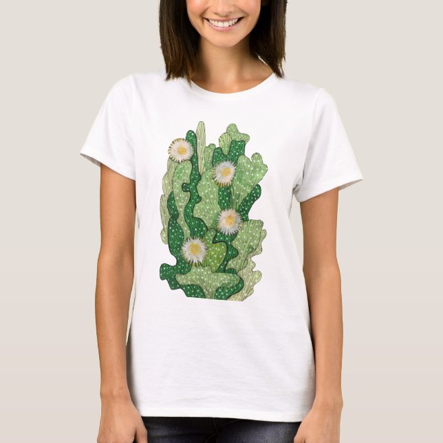 Camiseta Suculento Cactus Cacti Green Khaki Olive (Anverso)