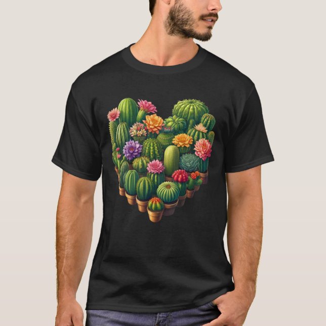 Camiseta Suculento Cactus Heart Gardener Plant Garden Lover (Anverso)