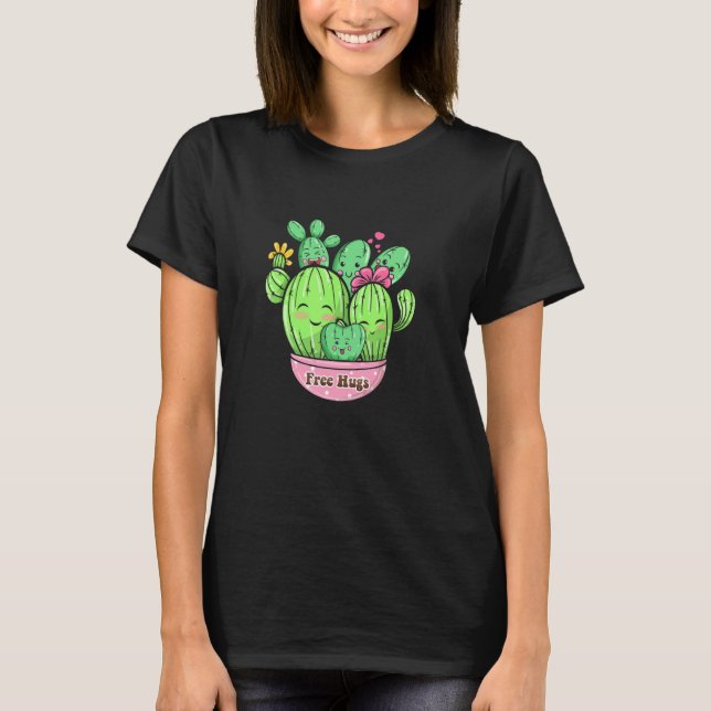 Camiseta Suculento de la planta de desierto de Cactus Free  (Anverso)