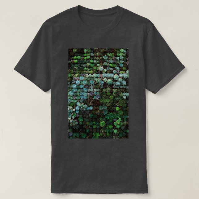 Camiseta Suculentos Botánicos Verdes (Diseño del anverso)