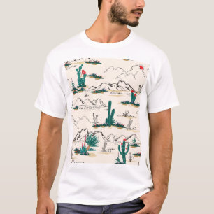 Camiseta Suculentos de Cactus: Floral de Desierto Vintage.