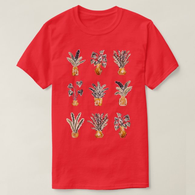 Camiseta Suculentos y plantadores de oro de cactus de poter (Diseño del anverso)