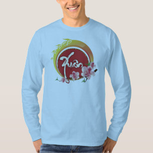 Camiseta Sucursales De Pluma De Flor Peach Blossom Y Spring