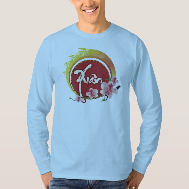 Camiseta Sucursales De Pluma De Flor Peach Blossom Y Spring (Anverso)