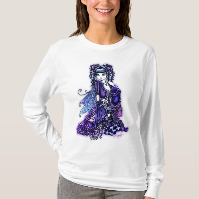 Camiseta Sudadera con capucha blanca de hadas rizada de la (Anverso)