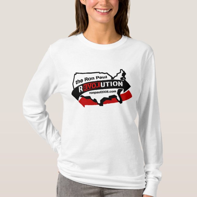 Camiseta Sudadera con capucha cabida revolución de Ron Paul (Anverso)