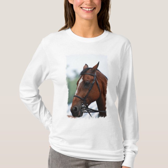 Camiseta Sudadera con capucha cuarta del perfil del caballo (Anverso)