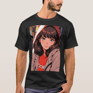 Camiseta Sudadera con capucha de anime retro chica noche lu