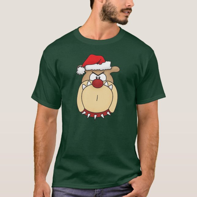 Camiseta Sudadera con capucha de Bulldog de Navidad (Anverso)