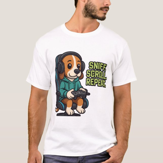 Camiseta Sudadera con capucha de dibujos animados de beagle (Anverso)
