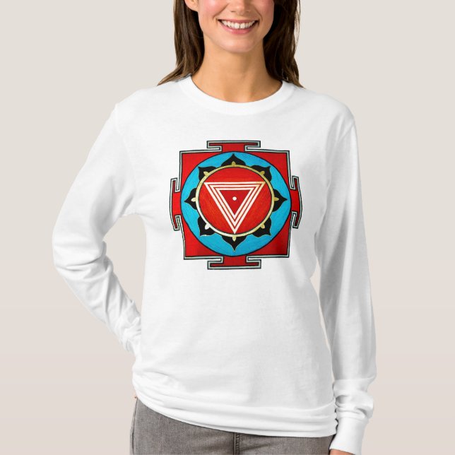 Camiseta Sudadera con capucha de Kali Yantra de las mujeres (Anverso)