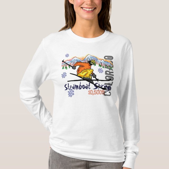 Camiseta Sudadera con capucha de la elevación del esquí de (Anverso)