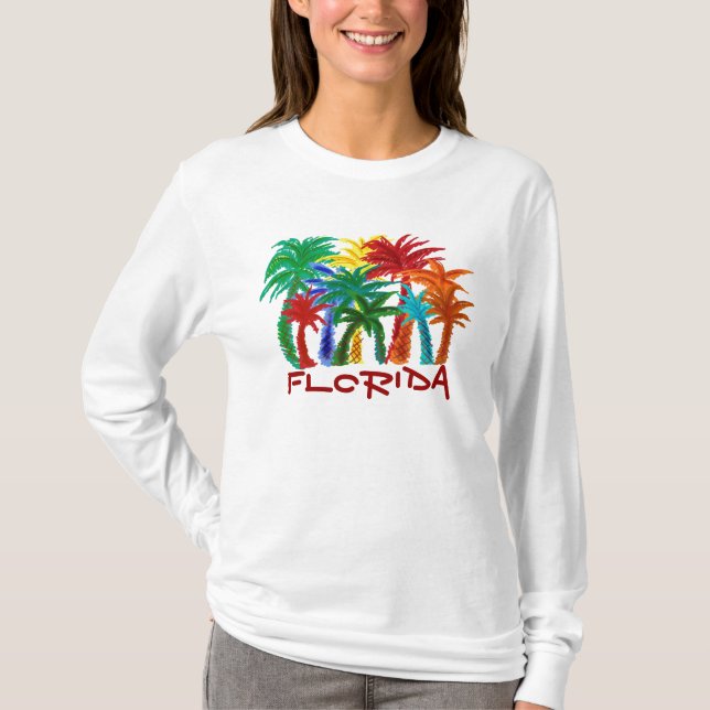 Camiseta Sudadera con capucha de la palmera de las señoras (Anverso)